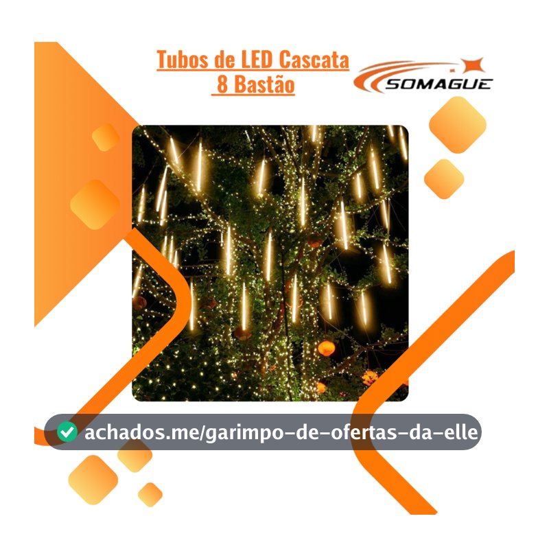 Tubos de LED Cascata 8 Bastão Luz Natal Branco Frio, Branco Quente e RGB 2m-IV