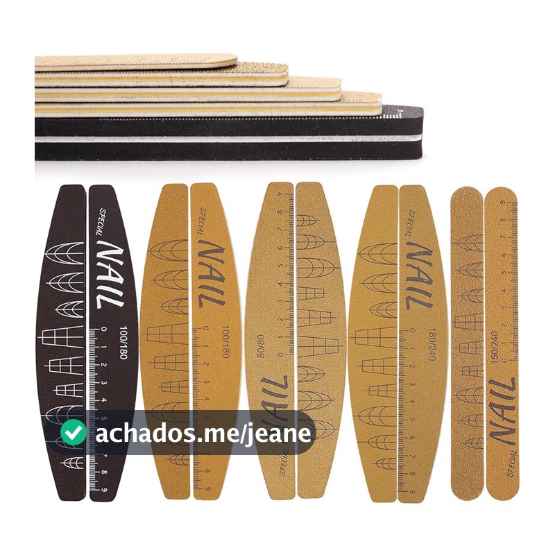 5 Pçs Arquivos De Unhas Com Forma De Escala Lixar Buffer Placa Natural Extensões Falsas Salão De Beleza Uso Doméstico Fe