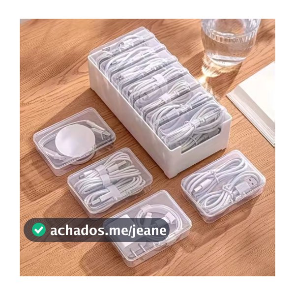 Conjunto de caixa de armazenamento organizador de cabos, material de escritório diário, cabo de carregamento de artigos