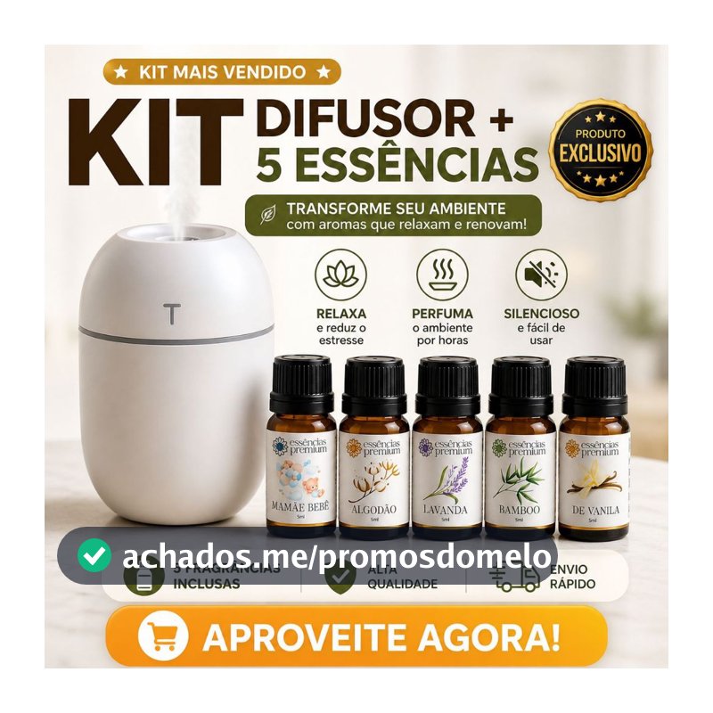 Kit Mini Umidificador Difusor Aromatizador Ambiente  Egg com Essências | 1 Umidificador + 5 Essências
