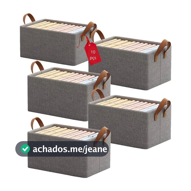 Kit 10 Caixas Organizador Guarda Roupa Íntima Camisetas Calças Multiuso