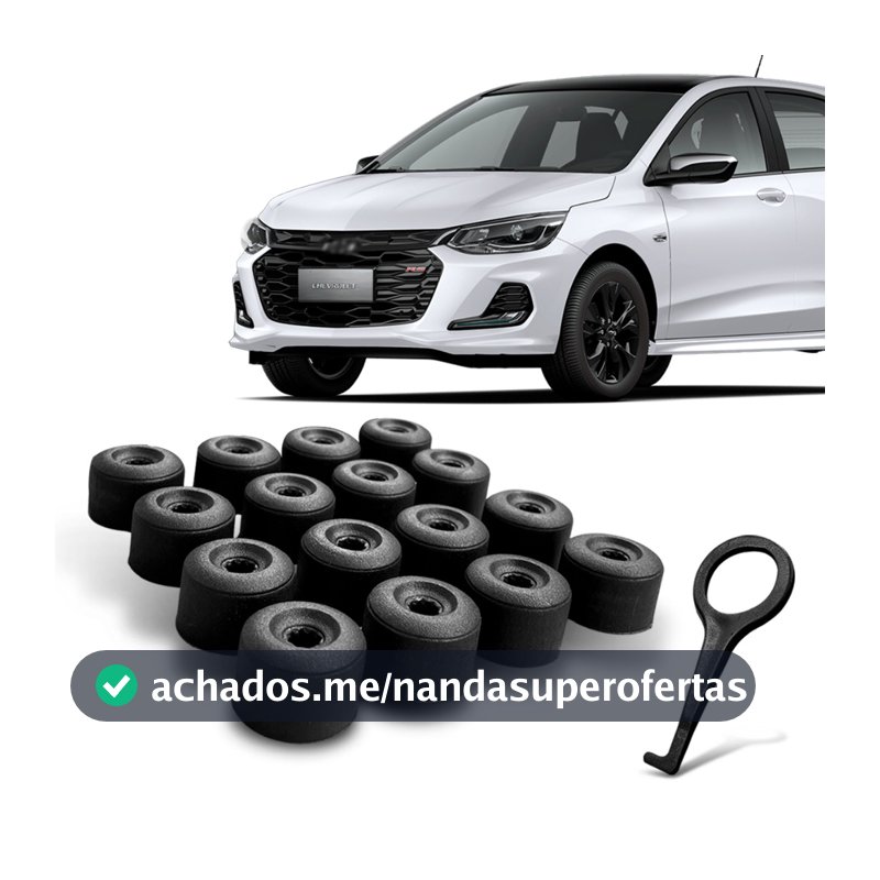Kit Jogo 16 Capa Parafuso Anti Furto Roda Onix Turbo Ltz Lt Joy Top de linha