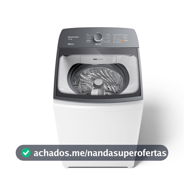 Máquina de Lavar Branca 14kg Brastemp com Smart Sensor e Reduzir Tempo - BWJ14AB