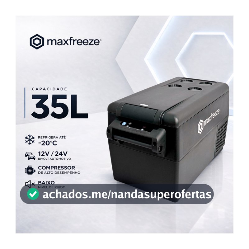 Mini Geladeira Portátil 35 Litros 12V/24V 110v/220v Caminhão Ônibus Van Camping Carro Trailer