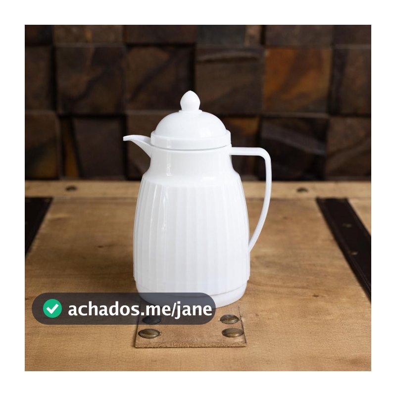 Garrafa Térmica de Plástico Essência Branca 300ml Wolff para Café Chá Agua e Uso Diário Qualidade Elegância Casa Cozinha