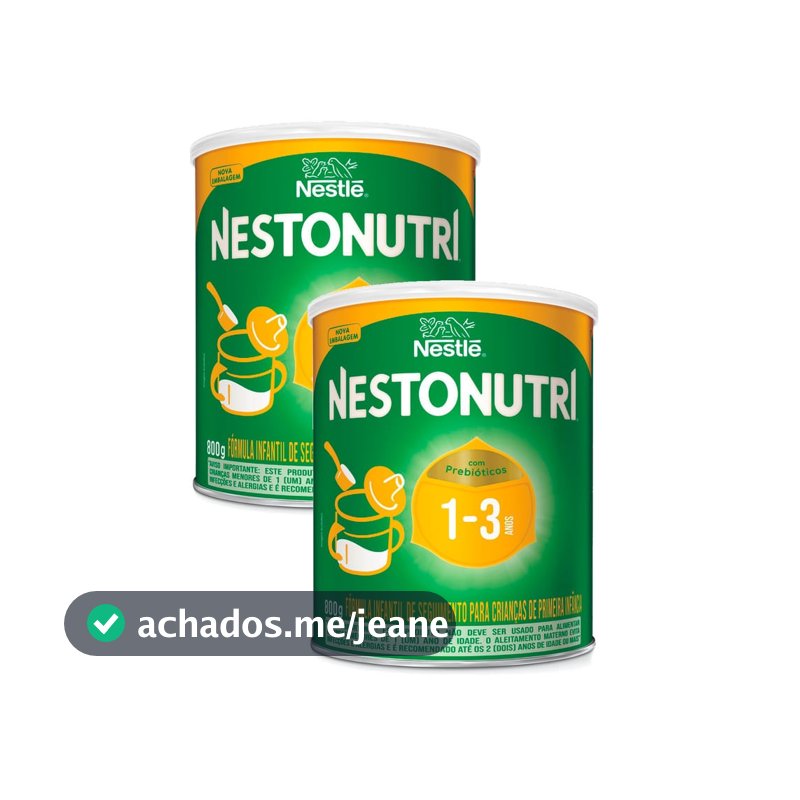 Kit 2 Nestonutri 1 a 3 Anos Fórmula Infantil de Primeira Infância 800g