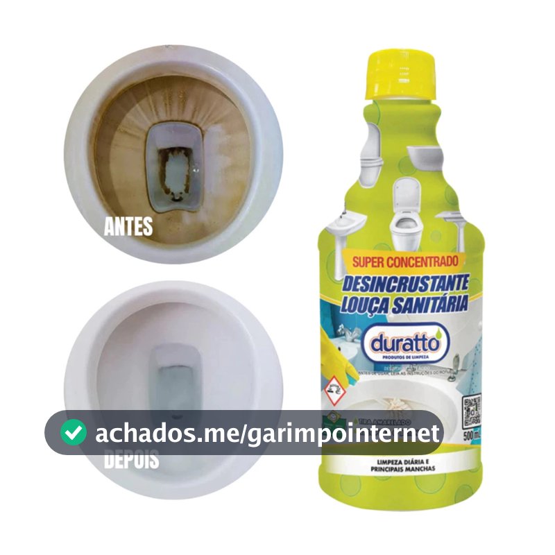 Desincrustrante Louça Sanitária 500ML Duratto Tira Manchas Vasos Pias Concentrado