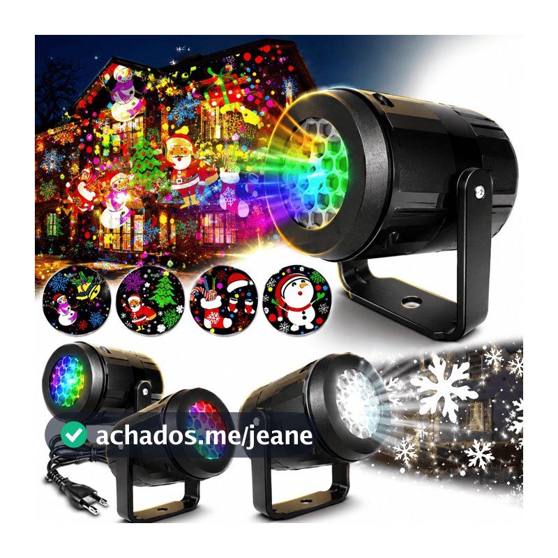 Projetor Natalino Refletor Prova D'agua Varios Desenhos Natal Led Laser Decoração Luz Colorida Lâmpada Festa Movimento