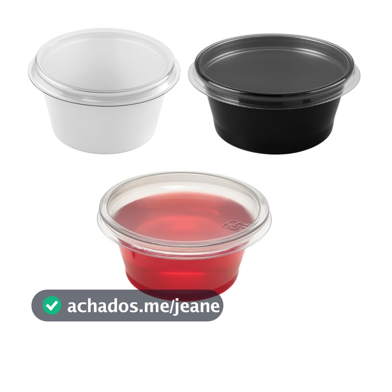 Pote Molheira Preta Branca e Cristal 30mL com Tampa Pacote com 50, 100,150 & 200 Unidades