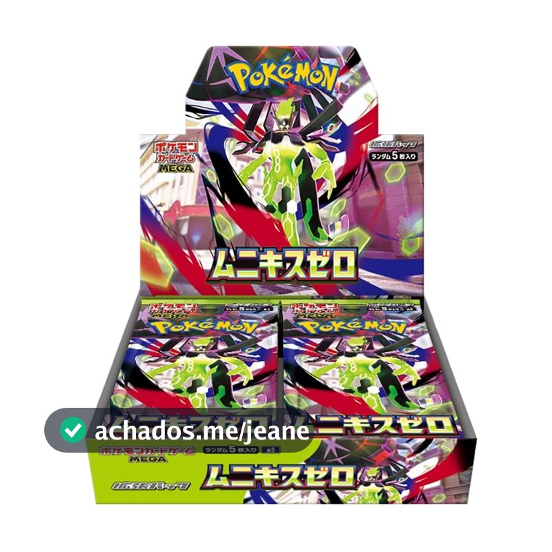 Jogo De Cartas Pokémon MEGA Expansion Pack Caixa " Munikis Zero " Inclui 30 Pacotes Embrulhados Em Encolhimento