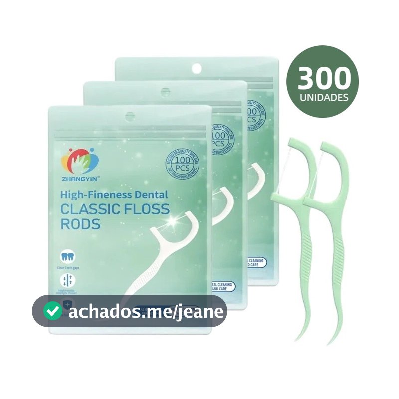 Kit Fio Dental 100/200/300 Unidades em Saco, Ultra Fino Portátil, Higiene Bucal Diária