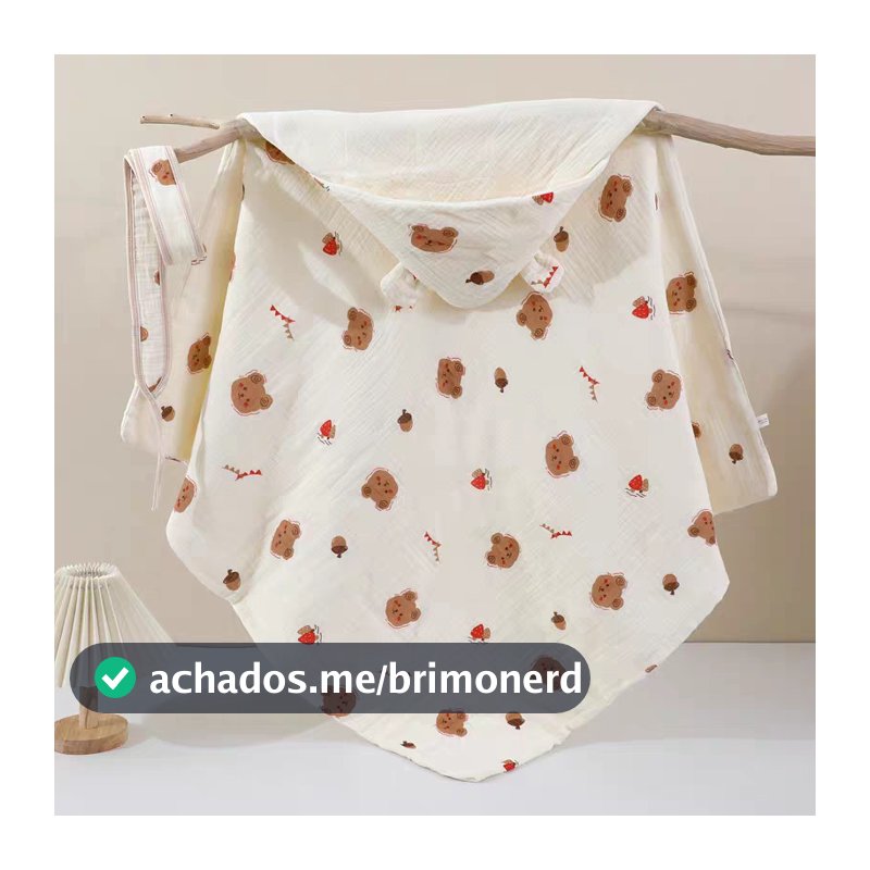 Toalha de Banho para Bebe Manta Envolvente para Recém-Nascido em Musselina – Macia e Confortável