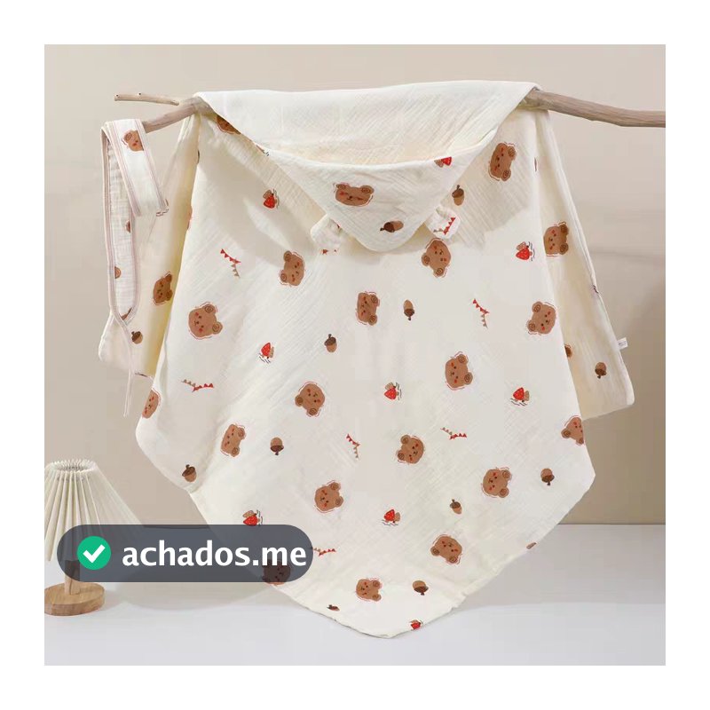 Toalha de Banho para Bebe Manta Envolvente para Recém-Nascido em Musselina – Macia e Confortável