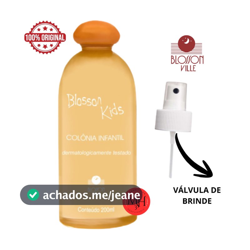 Colônia Infantil ORIGINAL Blosson kids 200 ml (Blosson Ville) a Laranjinha + Válvula