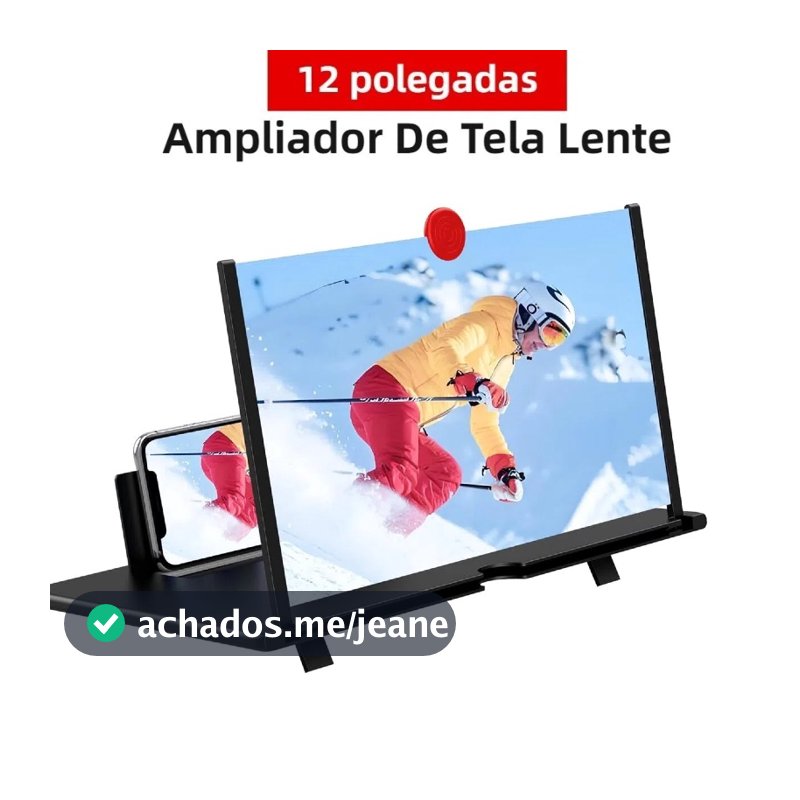 Ampliador de Tela para Celular 12 Polegadas, Lupa Aumentadora Dobrável para Filmes e Vídeos