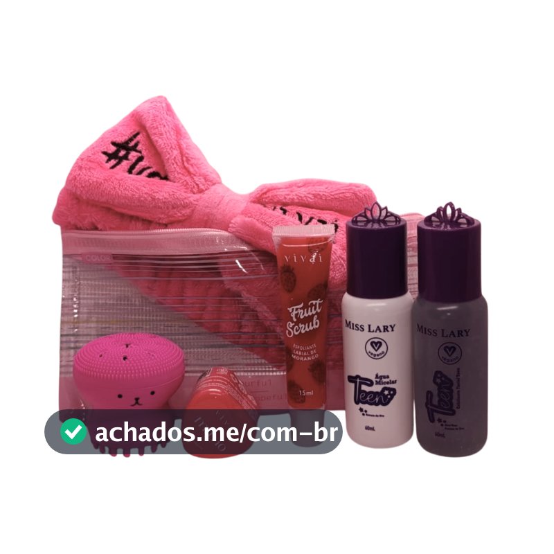 Kit Skincare Feminino Completo Miss Lary Faixa Necessaire Esfoliante Facial