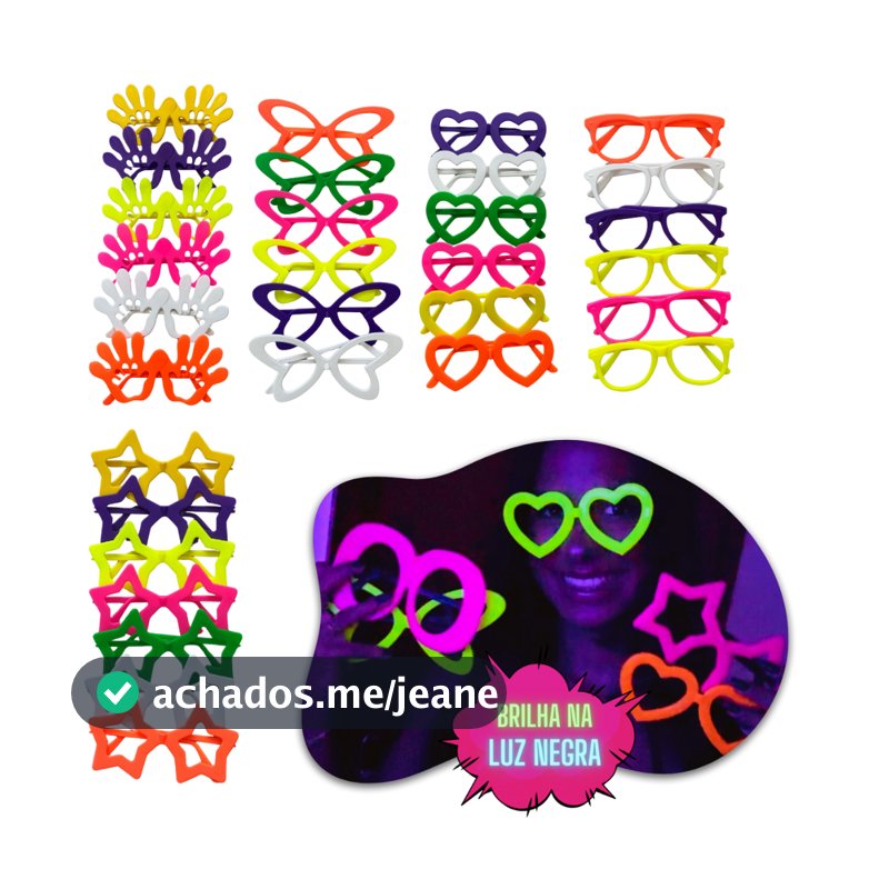 Kit 10 a 50 Oculos Neon Divertidos Sortidos Para Festa Balada Casamento Aniversario Confraternizacao