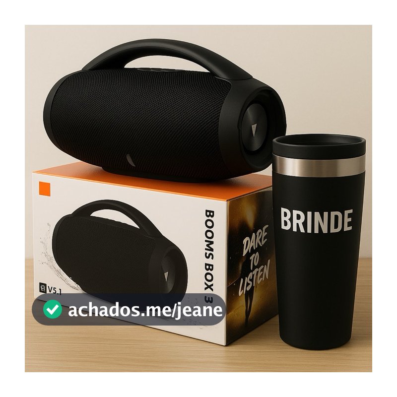 Caixa De Som 35Cm Bluetooth + Copo Térmico de Brinde – Potência e Estilo no Seu Rolê
