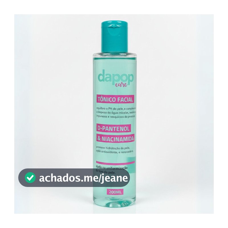 Tónico Facial Acido Glicólico e Acido Hialurônico 200ml - Dapop