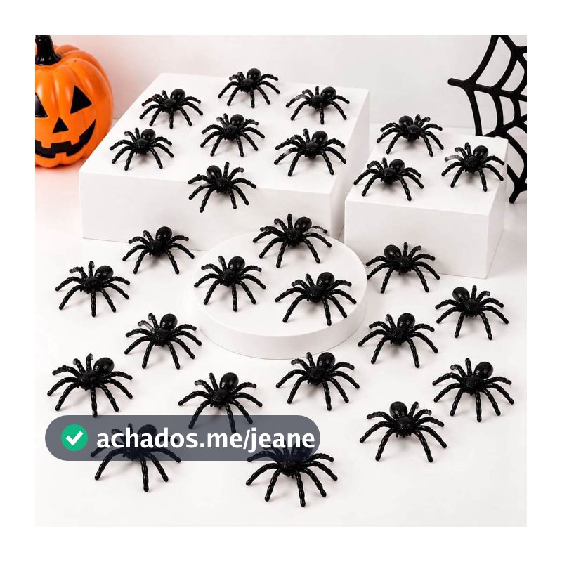 Kit Aranha Halloween 4 cm 24 ou 48 Unidades Decoração Festa Enfeite Mesa Cenário