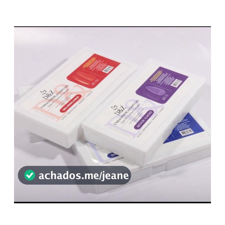 Caixa de unha postiça soft gel d&z com 500 unidades modelos