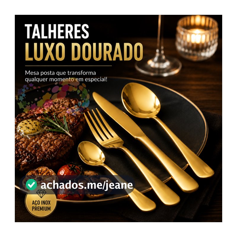 Kit 24 peçasJogo De Talheres Inoxidável 416 Suprimentos De Cozinha Talheres de Dourados Talheres