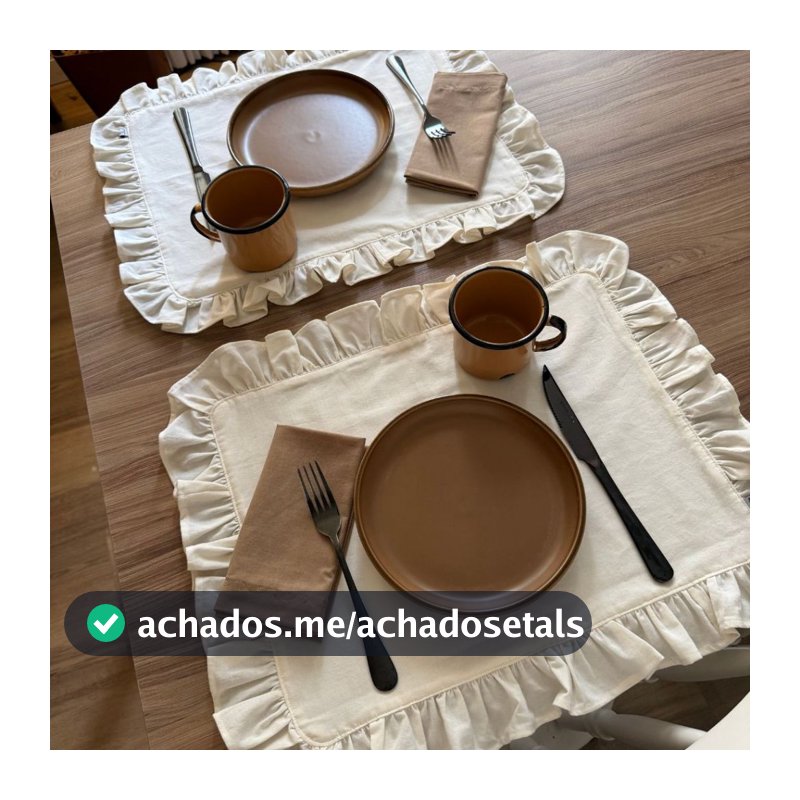 KIT 2 JOGOS AMERICANOS PREMIUM LUXO RETANGULAR BABADINHO, TAMANHO GRANDE 54X46 MESA POSTA, ELEGANTE, SOFISTICADA