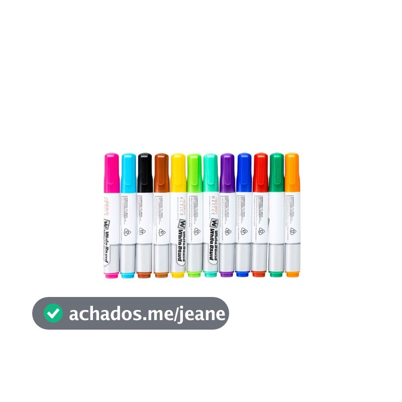 Marcador Quadro Branco Colorido Caneta Apagável 12 Unidades