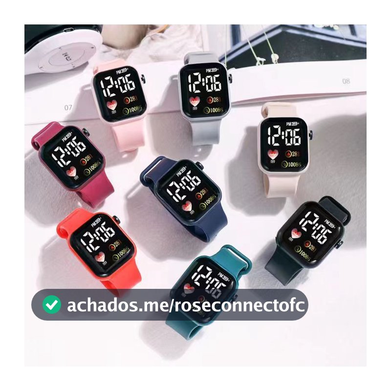 Moda Minimalista Coreana Ultra Fina LED Display Digital Relógio Unissex Preto Verde Rosa Opções
