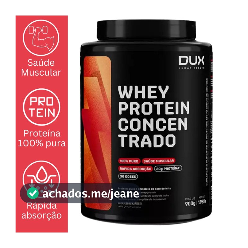 WHEY PROTEIN CONCENTRADO 900G POTE - DUX HUMAN HEALTH