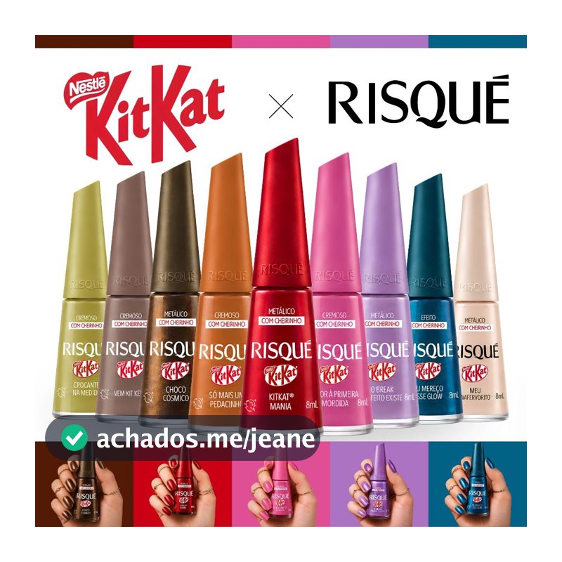 Kit Esmaltes Risqué KitKat Lançamento Esmalte Com Cheirinho De Chocolate Esmalte Atacado Oficial