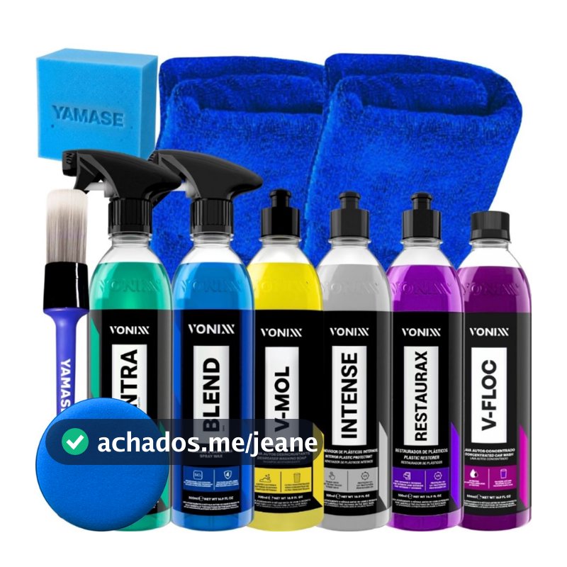 Kit Lavagem Automotiva Completa Profissional Shampoo Cera Revitalizador Produtos Vonixx