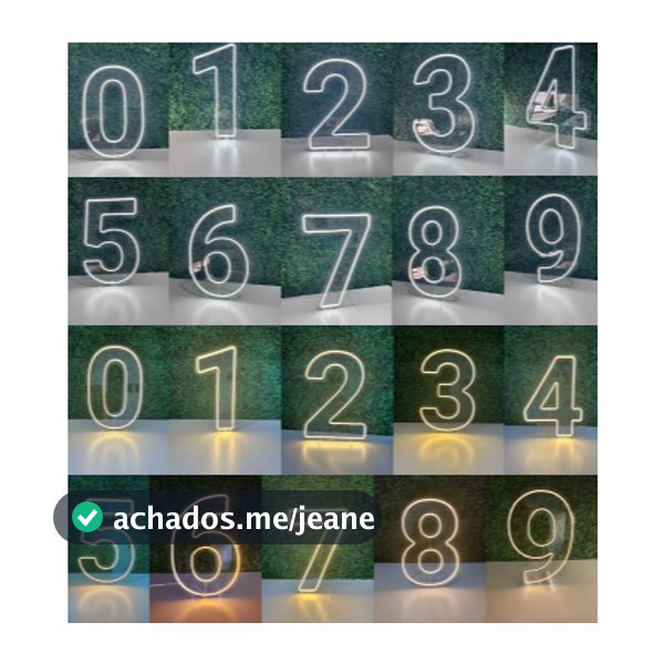 Luminária Led Numeros para festa em led 50cm de altura