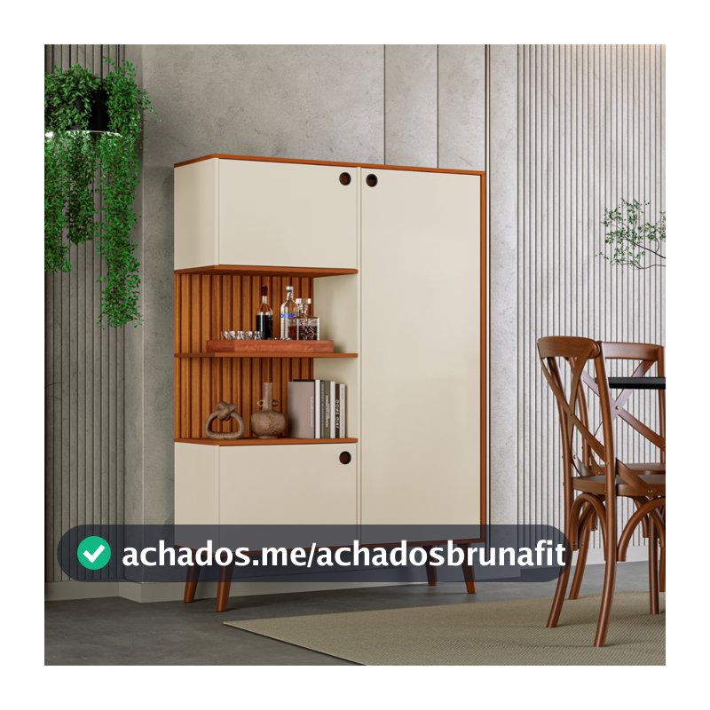 Armário organizador  3 portas e 7 prateleiras sala ,cozinha pés em poliuretano  e pintura ripado 3D