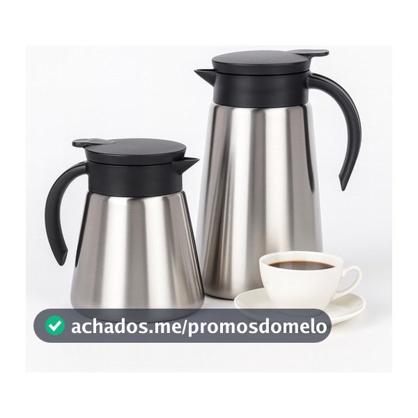 Conjunto 2 Garrafas Térmicas Inox 600ml E 1l Quente E Frio Cinza
