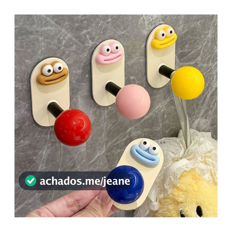 Kit de 4 Gancho Banheiro Dos Dopamina Desenhos Animados INS Criativo Multifuncional Toalha Bandana Armazenamento