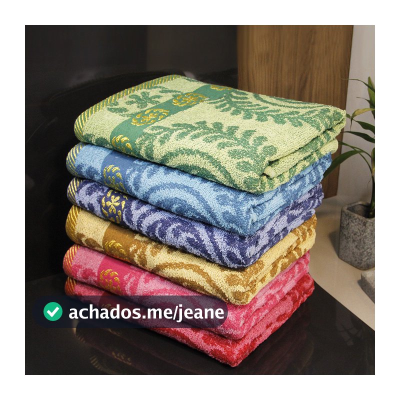 Kit 5 Toalhas de Banho Estampada Grande 140x70cm Felpuda Macia Alta Qualidade Bordada Sortida
