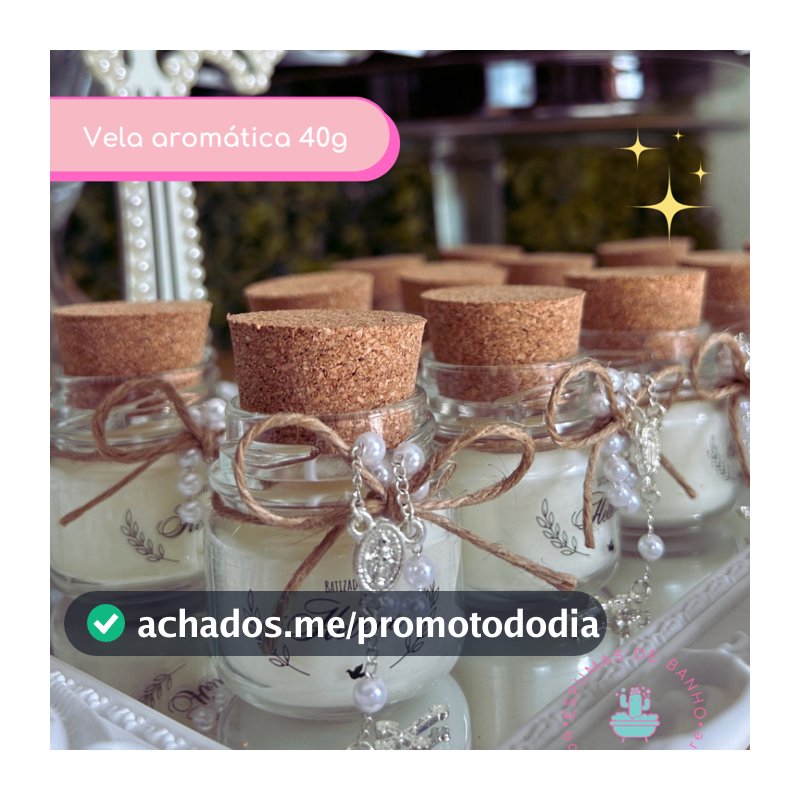 kit 10 lembrancinhas velas perfumadas - tampa de rolha + mini terço