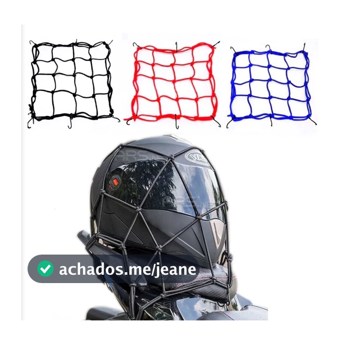 Rede Elastica Aranha  35x35 Moto Bagageiro Capacete  preto