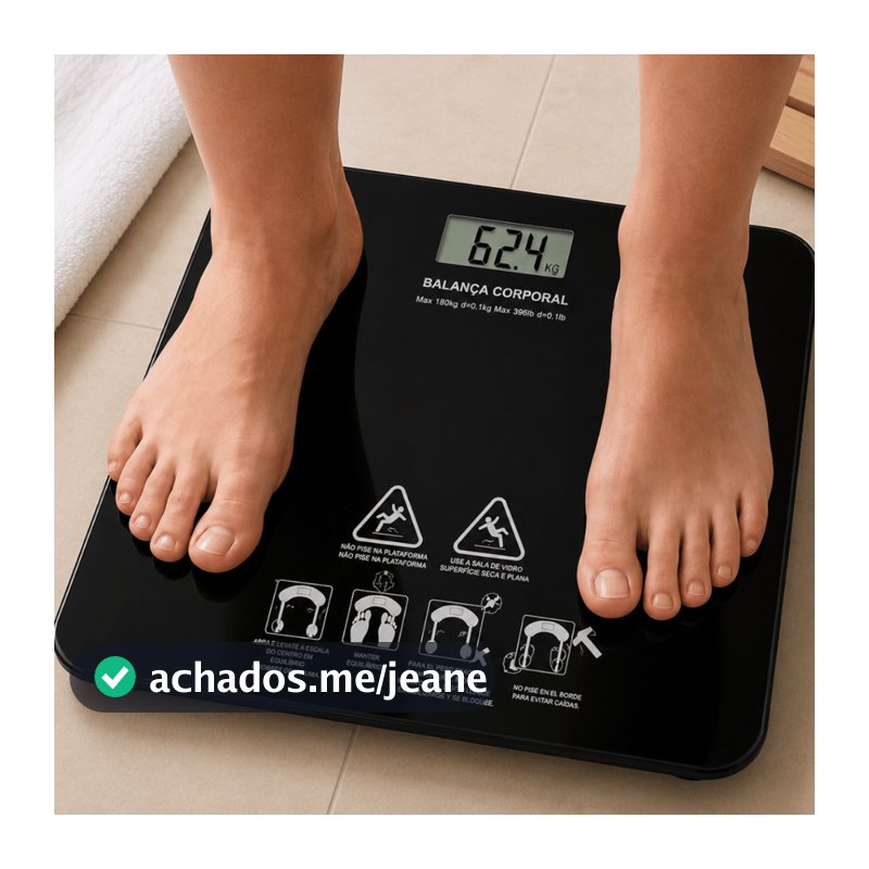 Balança Digital Corporal 180kg Vidro Premium Peso Banheiro Precisão