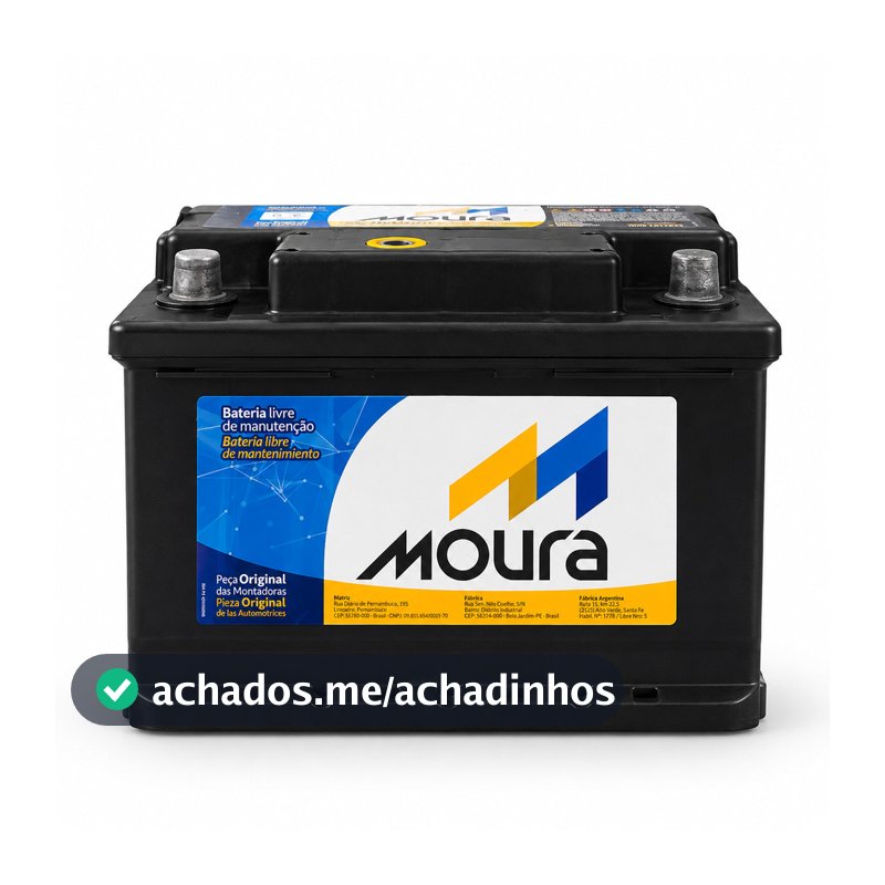 Bateria Automotiva Recondicionada 60Ah 12V Polo Positivo Direito para Carro Garantia 3 Meses