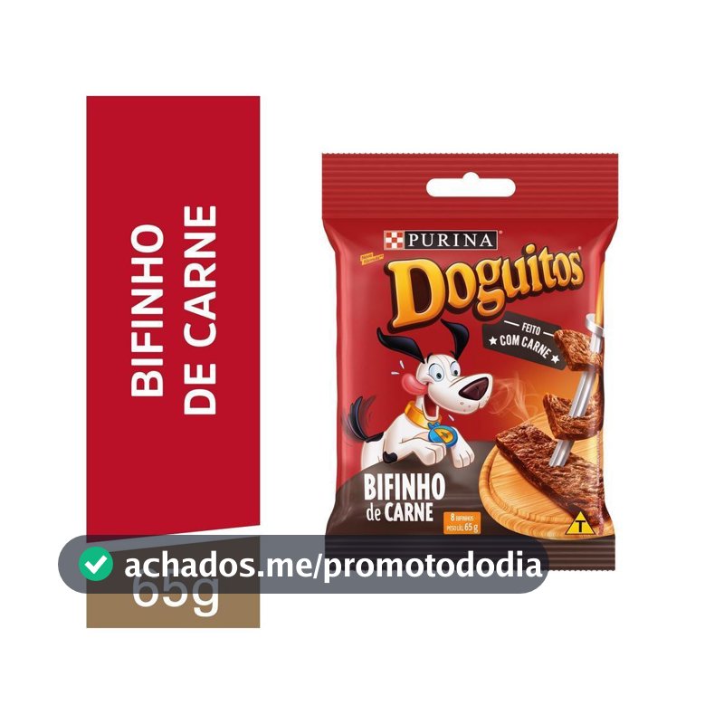 Petisco Bifinho de Carne Cães Adultos e Filhotes 65g Doguitos