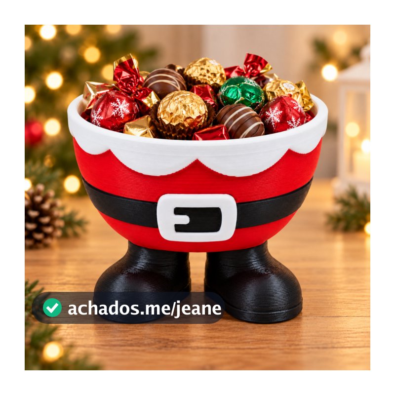 Porta Bombom Natalino Roupa Do Papai Noel Com Botinhas Pote Porta Doces Decoração De Mesa