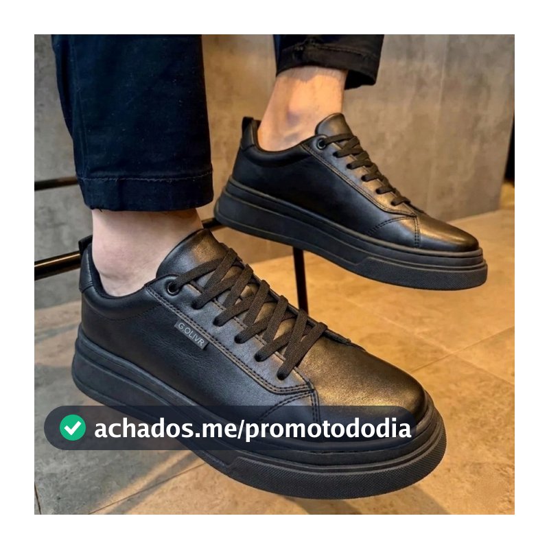 Sapato Calce Fácil Couro Legítimo Casual Cadarço Elástico Tenis Moderno Confortável Sola Costurada