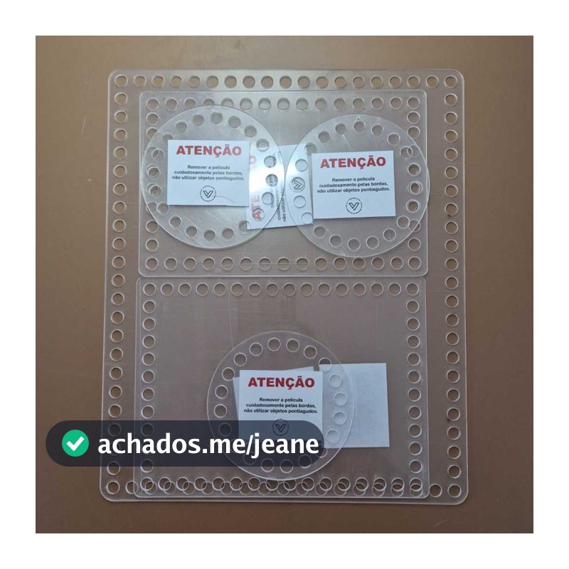 Kits 6 Base Para Crochê de Acrílico 2mm Higiênico Transparente Artesanato