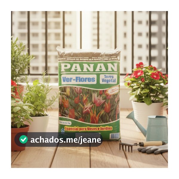 Terra Vegetal Orgânica Adubada pronta para uso PANAN até 10kg