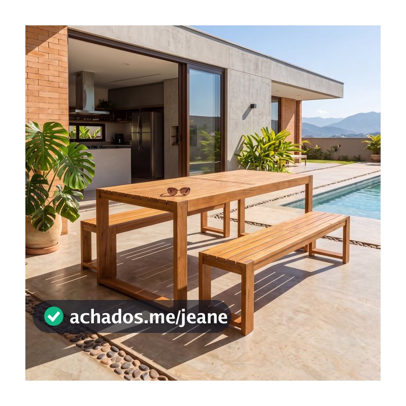 Conjunto Rustico Jardim Mesa e 2 Bancos Baren Yescasa