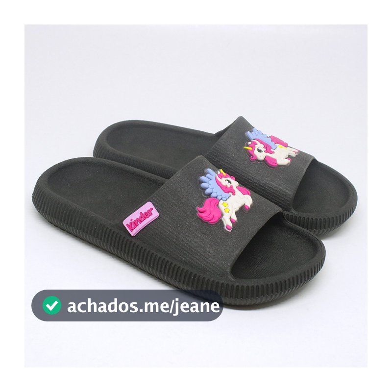 Chinelo Nuvem Slide Personalizado Kinder Unicornio Menina Leve Antiderrapante