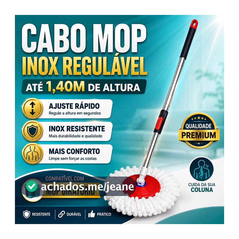 Cabo Mop Giratório Completo Com 140 Cm - CH