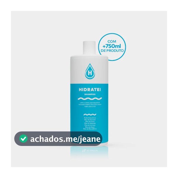 Shampoo Hidratei 1L | Hidratação Profunda e Controle do Frizz